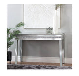 47" Wood and Glass Glam Console Table
