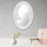 Modern Oval mirror with Woman - 32"x 43"
