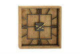 Wood & Metal Square Wall Clock