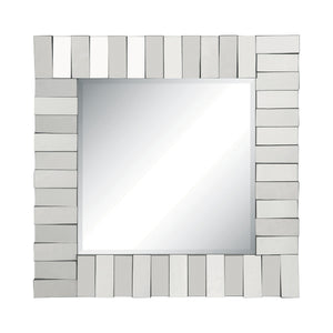 Silver Square Wall Mirror With Layered Panel - 31.5"x 31.5"