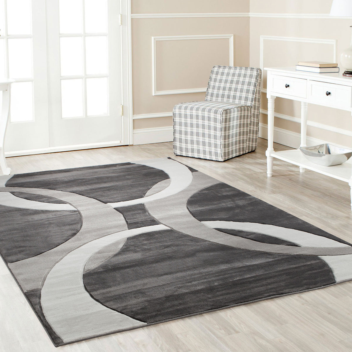 Shop Geometric Modern Grey Circles Rug - Galeria Home Store