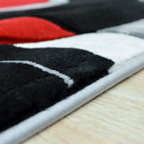 Geometric Modern Red Circles Rug