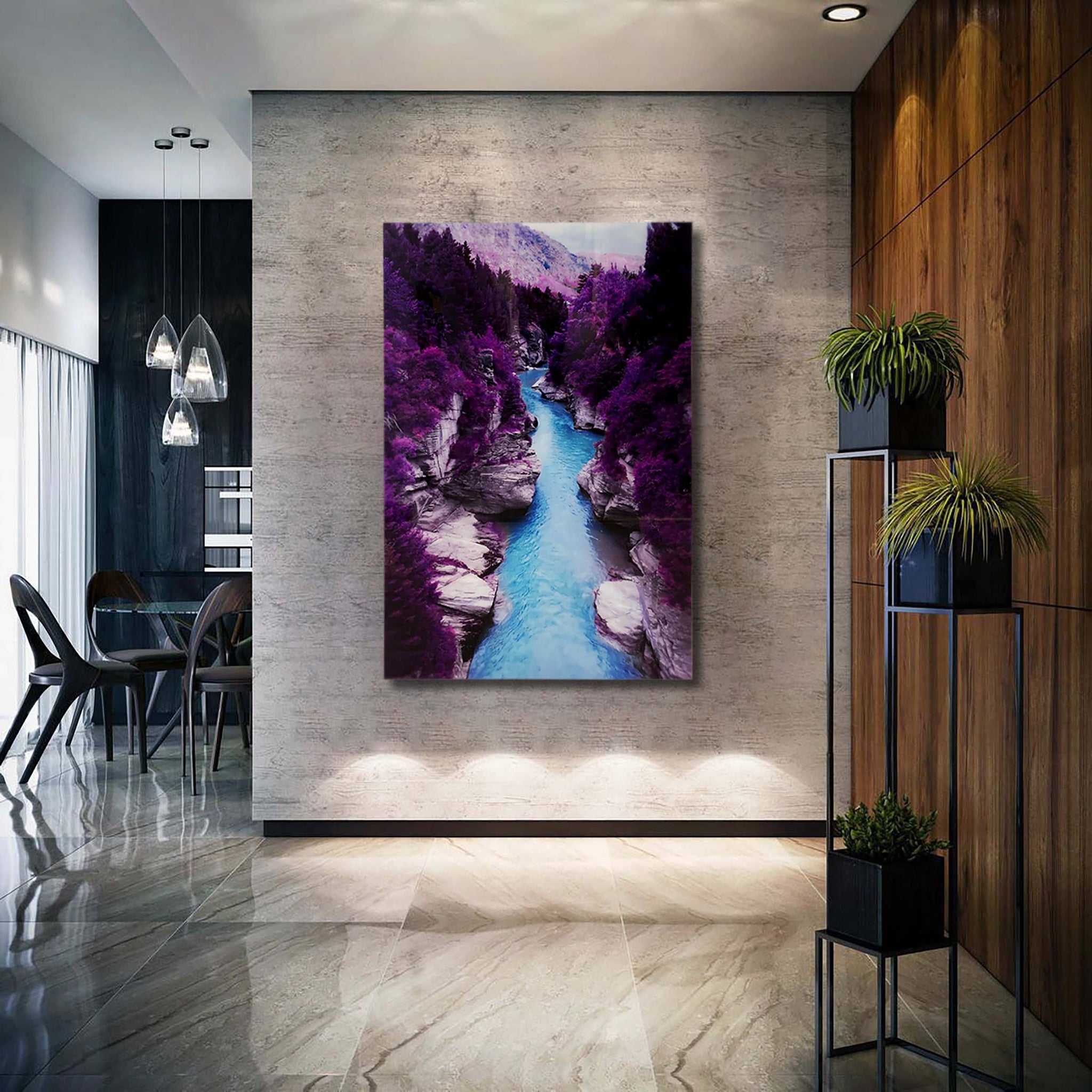 Purple Drop Abstract Tempered Glass Printing Wall Art , Natural And Vivid Wall Decor , Modern Wall Art, Extra Large Wall on sale Art