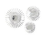 Metal Art - Silver Stainless Steel Contemporary Abstract Wall Decor - Set of 3 20", 16", 12"W