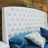 White Queen Platform Furniture Bed
