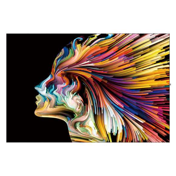 Tempered Glas Art - Women In Fire Color Wall Art Decor