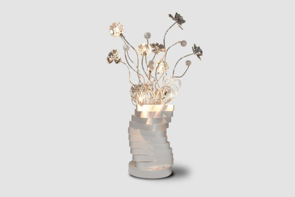 Flowers Table Lamp - Lighting - Metal and Glass 30 inch