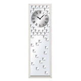Modern Design Mirror Wall Clock - Silver
