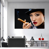Tempered Glass Art - Smoking Women Wall Art Decor