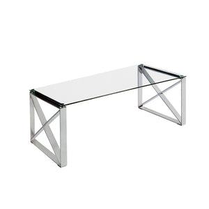 Tempered Glass Coffee table With Chrome Base