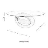 Oval Red Coffee Table with Tempered Glass