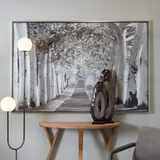 Canvas Art - White Landscape Trees Framed Wall Art Decor