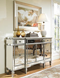 60" Mirrored Relection Andrea Hall Console Table