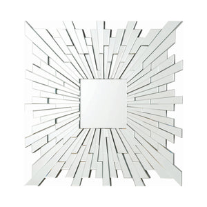 Silver Square Sunburst Wall Mirror 39.5"X 39.5"
