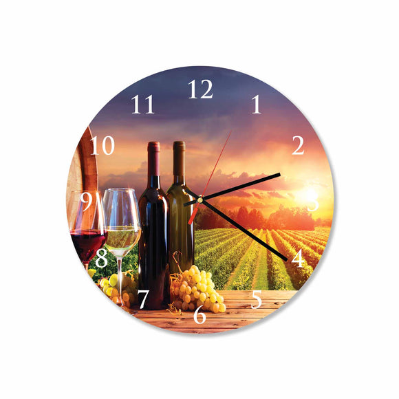 Vineyard Round Acrylic Wall Clock