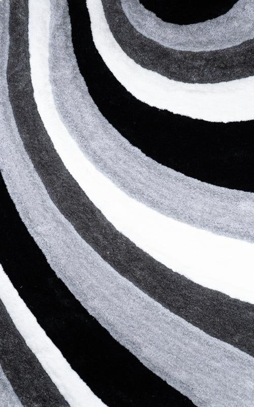 Modern Black and Grey Diagonal Area Rug