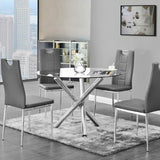 Round Dining Table with Clear Glass Top