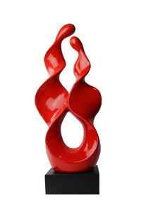 27" Red Abstract Sculpture - Home Decor
