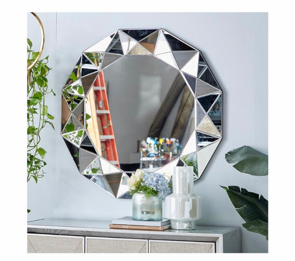TPTBON Crystal Rhinestone Wall Mirror, 16X20 Rectangle Decorative Wall  Mirror, Wall Mounted Frameless Glass Rhinestone Mirror for Bedroom,  Hallway