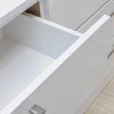 White Lacquer Chest with 5 Drawers