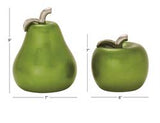 9" Ceramic Green Apple/Pear Set of Two - Home Decor