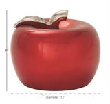 9" Ceramic Red Apple Sculpture - Home Decor