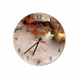 Gold Abstract Clouds Round Acrylic Wall Clock