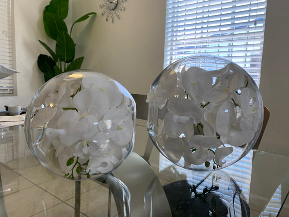 Crosswinds Ball with White Orchids