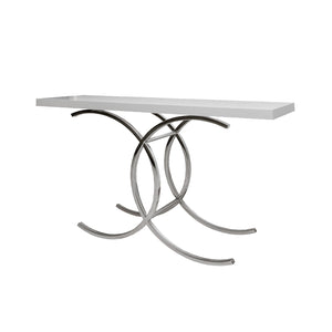 55" White Chanel Console Table