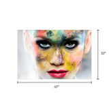 Tempered Glass Art - Face in Color Wall Art Decor