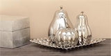 Silver Ceramic Plate & Fruit Decor - Set of 4 - Home Decor