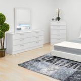 White Lacquer - 6 Drawers Dresser