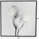 Canvas Art - White Floral Shaded Tulip Wall Art Decor