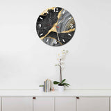 Black-Gold Marble Round/Square Acrylic Wall Clock