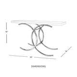 55" White Chanel Console Table