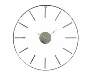 Large Round Silver Stainless Steel Modern Wall Clock