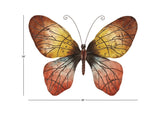 Metal Art - Red Eclectic Butterfly Wall Decor -  36" x 1" x 27"