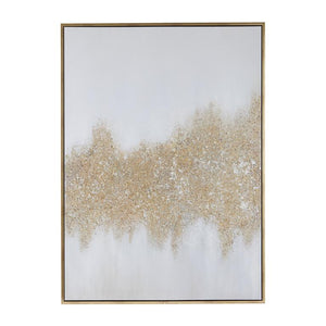 Canvas Art - Gold Geode Glitter Flakes Wall Art Decor