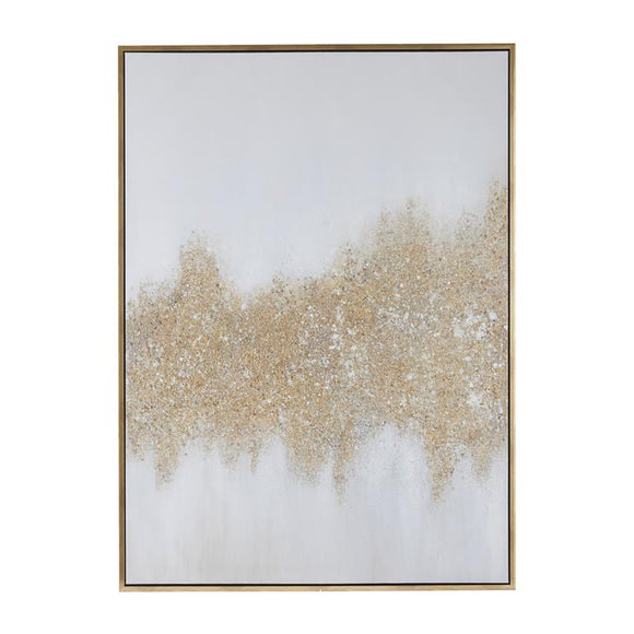 Canvas Art - Gold Geode Glitter Flakes Wall Art Decor