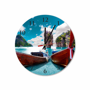 Koh Phi Phi Long Tail Boat taxi Round/Square Acrylic Wall Clock
