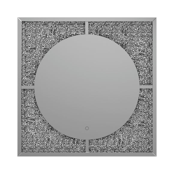 Silver And Black LED Wall Mirror - 39.5
