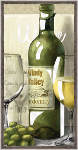 Valley Wine Panel with Mirror Cut-Outs - Wall Art Decor