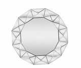 Silver Round Sun-Shaped Mirror 39 inch Diameter