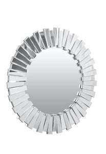 Modern Silver Round Wall Mirror - 36" Diameter