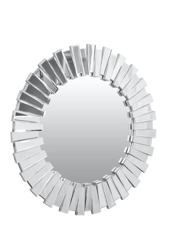 Modern Silver Round Wall Mirror - 36