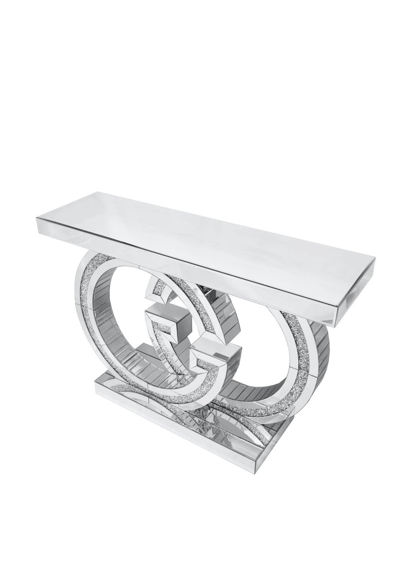 Shop Console Table - Mirrored & Faux Diamonds - Galeria Home Store