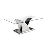 Tempered Glass White and Black Coffee Table