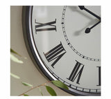 Metal White and Black Wall Clock
