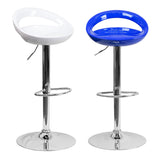 Contemporary Plastic Adjustable Height Barstools Set of 2