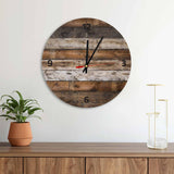 Rustic Wooden Background Round/Square Acrylic Wall Clock